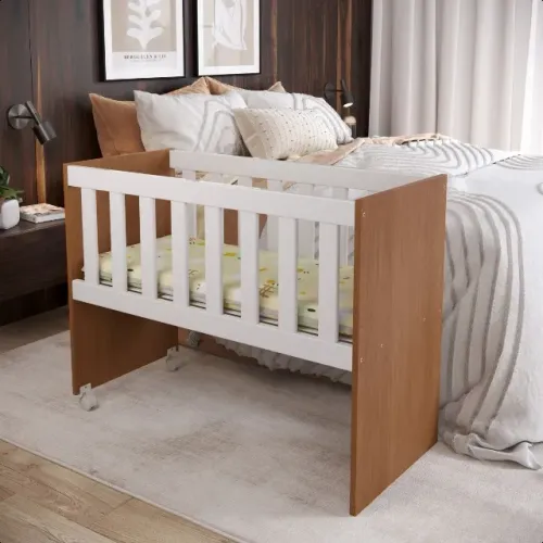 Mini Berço em MDF com Colchão Suporte Mosquiteiro NOVO