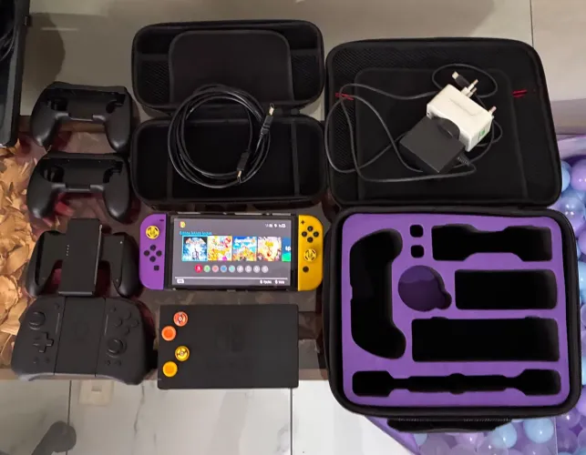 Nintendo switch oled desbloqueado 256gb com acessórios