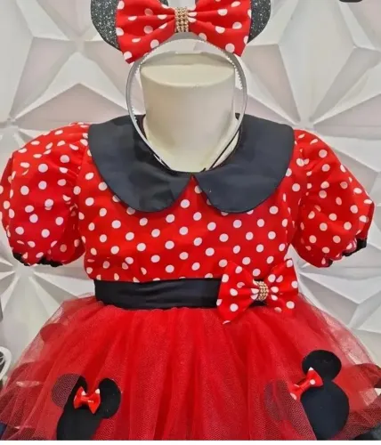 Vestido Minnie para festa de 1 ano