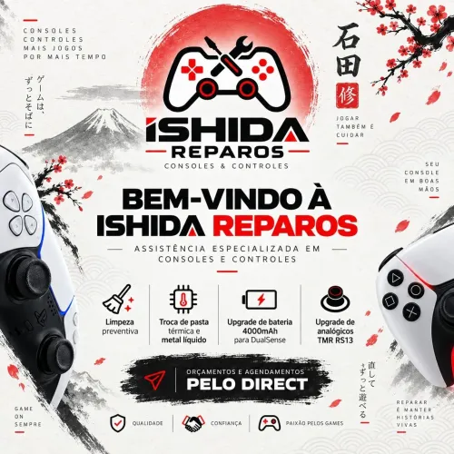 Limpeza de consoles e reparos/upgrades em controles