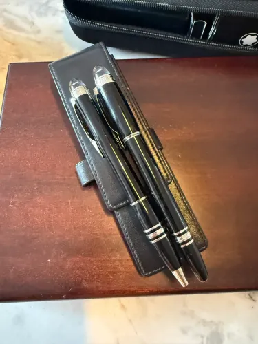 Conjunto Canetas Montblanc StarWalker Tinteiro + Esferográfica.