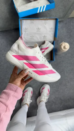 Tênis Adidas Adizero Adios Pro 4 Feminino Importado Cor: Branco/Rosa - Disponível 34 AO 39