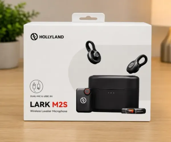 Microfone Lapela Hollyland Lark M2S Mini Combo Sem Fio para Smartphone - Preto