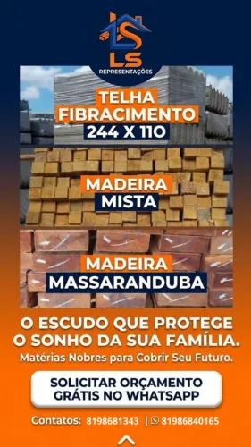MADEIRA PARA COBERTURA DE TELHADO MISTA E MASSARANDUBA 