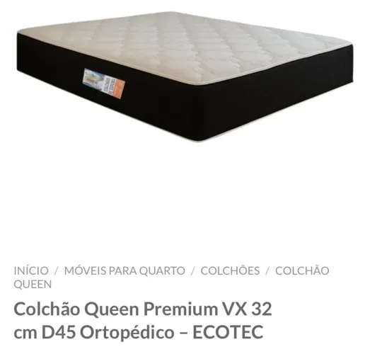 Colchão Queen Premium D45 ortopédico 32CM - ENTREGA HOJE !!! 
