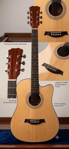 ? Violão Acústico Folk Cutaway (Excelente Estado / Pouco Uso)