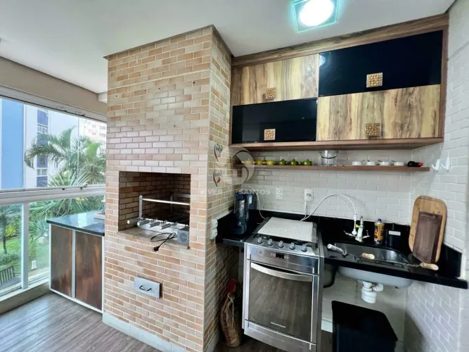 Apartamento Alto Padrão, 3 Suítes, Closet, Escritório e Varanda Gourmet no Embaré Santos/