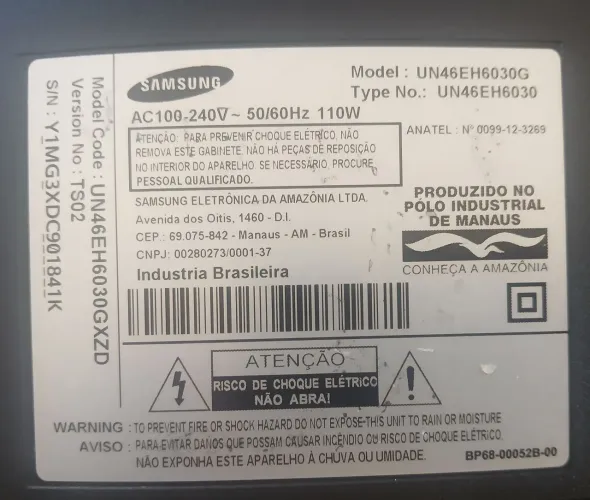 Tv SAMSUNG 46 polegadas para retirada de peças