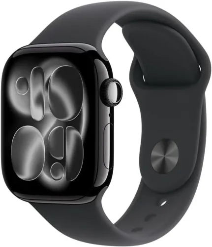 Apple Watch Series 11 GPS, Caixa em alumínio preto de 42 mm com Bracelete preto p/m