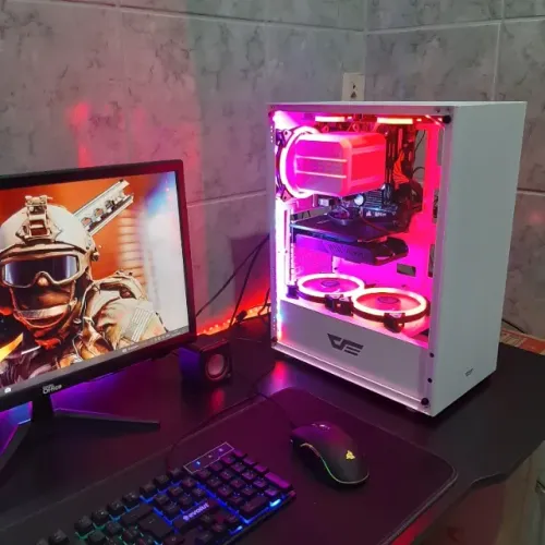 Gabinete Gamer, Lateral de Vidro, Branco - Novo