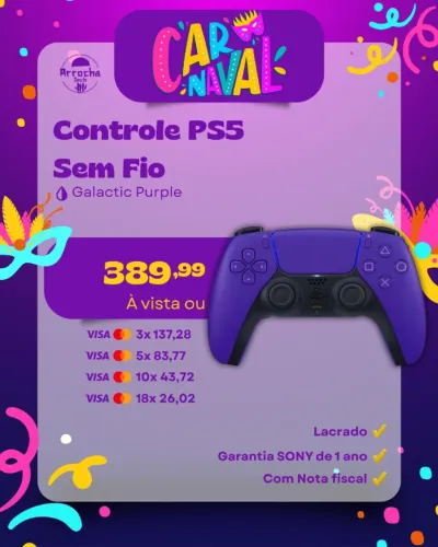 Controle PS5 Roxo - Lacrado