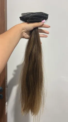 mega hair cabelo humano com mechas loiras 50cm