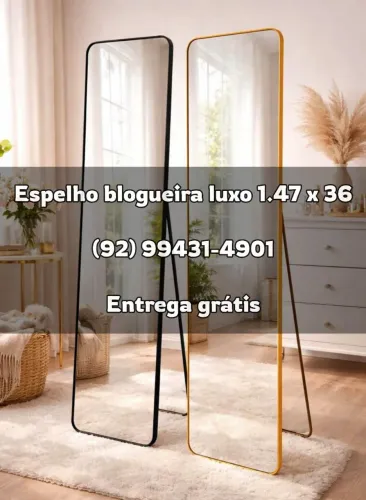 Espelho Blogueirinha Retangular 1,47 x 36 (ENTREGA GRÁTIS)