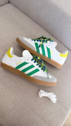 Adidas Samba OG Couro Brasil Legítimo Verde/Amarelo - Disponível 34 ao 39 (Foto Real)