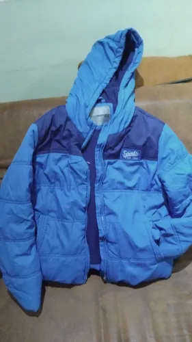 Jaqueta Puffer Infantil Azul Marisa Tam 8 - Com Capuz