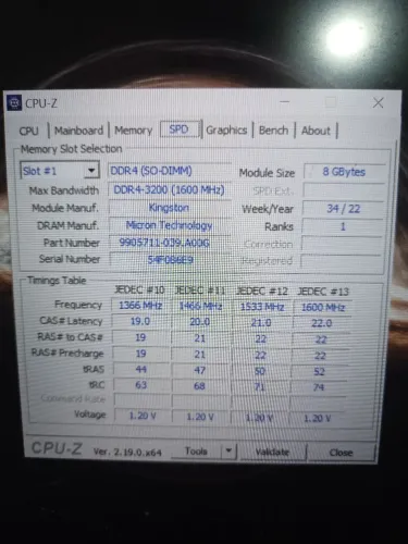 Ram ddr4 8gb 3200mhz notebook Kingston