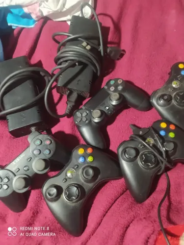 2 fontes xbox360 slim 3 controles xbox360 1control play 3 e 1 controle Playstation 4 