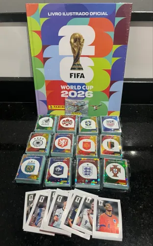 Coleção Completa Copa 2026 - Álbum Capa Dura Lavrado + Todas Figurinhas P/ Colar