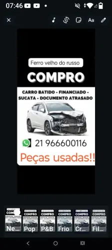 Ferro velho auto peças mecânica
