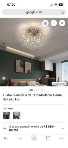 Lustre Luminária de teto Moderno Dente de Leão, para o seu lindo apartamento