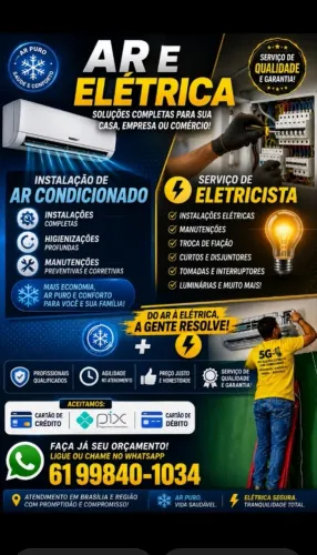 Instalação de ar condicionado e elétrica