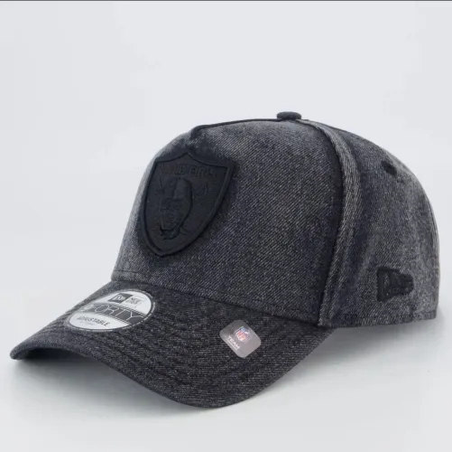 Bon New Era NFL Las Vegas Raiders Denim 94OAF Mescla Preto NOVO