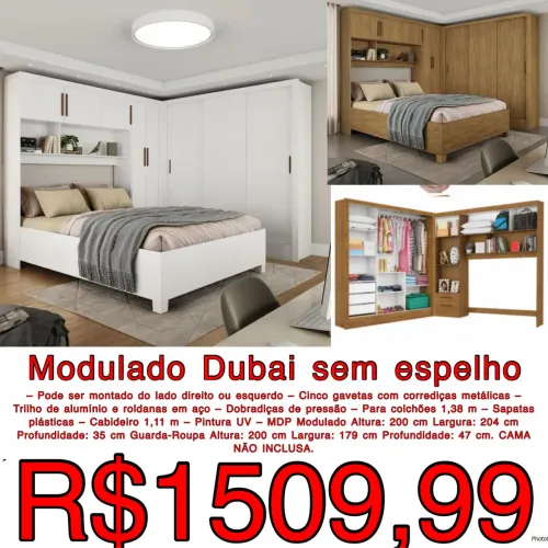 MODULADO DUBAI SEM ESPELHO EM PROMOÇÃO