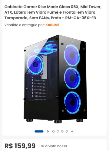 Gabinete Rise Mode Glass + Kit de Fan RGB PCYES Sangue Frio 3