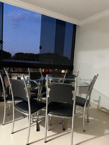 Mesa de vidro 6 cadeiras