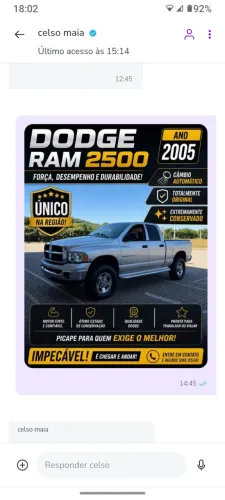 Dodge Ram 2500 H.duty 5.9 SLT 24V CD 4X4 Dies. 2005