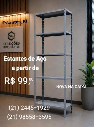 Estantes de Aço Ferro Metal a partir de R$99,00 (Nova na Caixa)