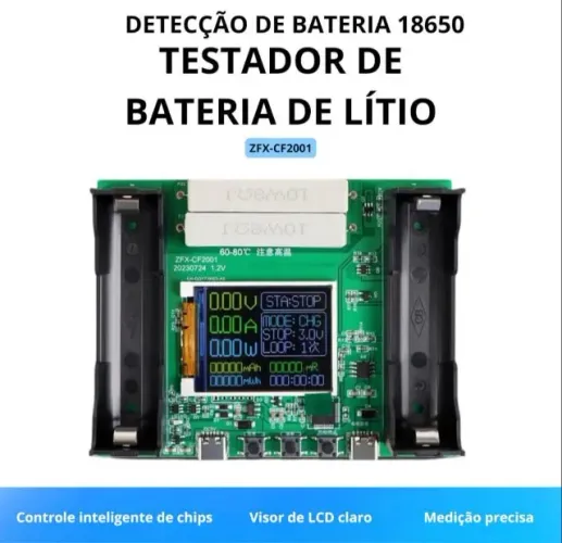 Testador De Capacidade De Bateria De Litio18650-tipo-c