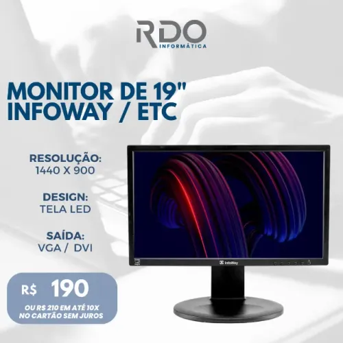 Monitor Itautec 19" para Caixa