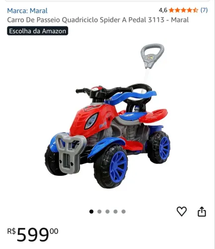 Carro De Passeio Quadriciclo Spider A Pedal 3113 - Maral