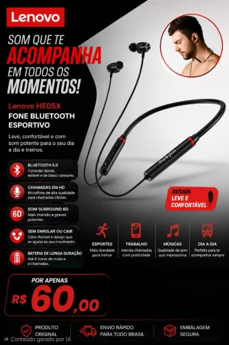 Fone lenovo Motorola Bluetooth