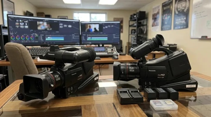 Kit 2 filmadoras Panasonic profissionais FullHD gravação e streaming