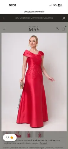 vestido de festa vermelho closet de may