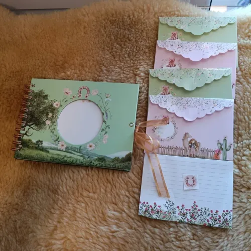 Kit estilo country scrapbook+4 papel de cartas