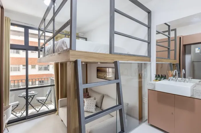 Higienópolis apartamento vende ou aluga totamente mobiliado com 1 dormitório 24m²