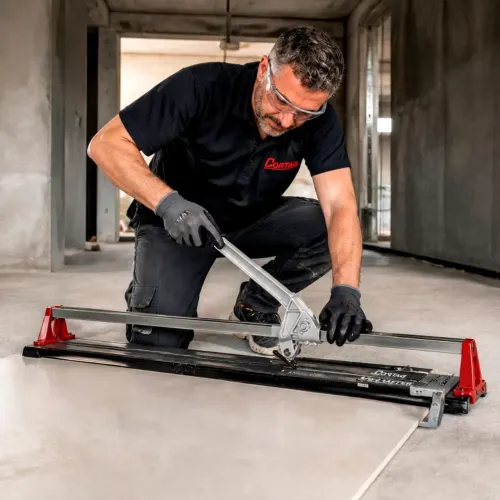 Cortador de Piso Porcelanato 100 cm Riscadeira Profissional Corte Preciso Sem Energia