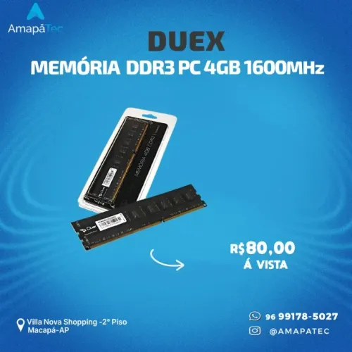 MEMORIA 4GB DDR3 1600MHZ DUEX