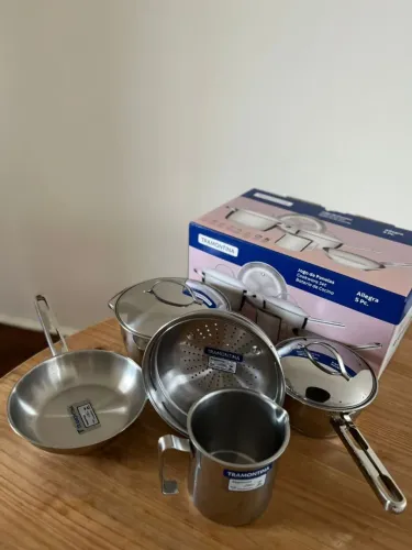 JOGO PANELAS TRAMONTINA 5PÇS INOX 