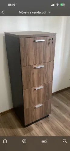 Gaveteiro com 4 gavetas com suporte para pasta arquivo