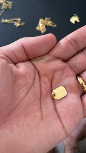 ? PINGENTE 18k- MODELO PLACA OCTOGONAL ?