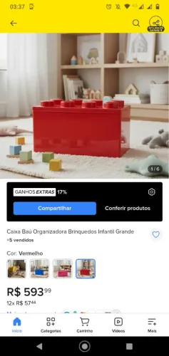 Caixa organizadora de brinquedo 