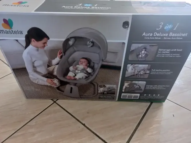Cadeira de Balanço Mastela Premium com Sensor de Movimento Cinza 3 in 1