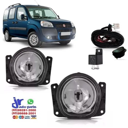 Kit Farol de Milha Doblô Adventure 04 05 06 07 08 09 10 11 12 13 14 15 Neblina Auxiliar