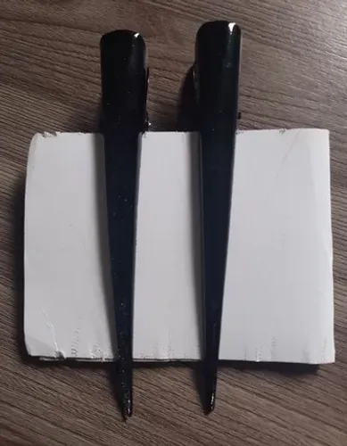 prendedor de cabelo bico de pato de metal preto grande ( 2 peças ) - novo