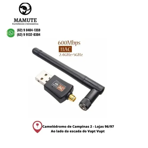 Adaptador Wifi Usb Wifi AC Dual Band 600mbps 2.4ghz + 5ghz