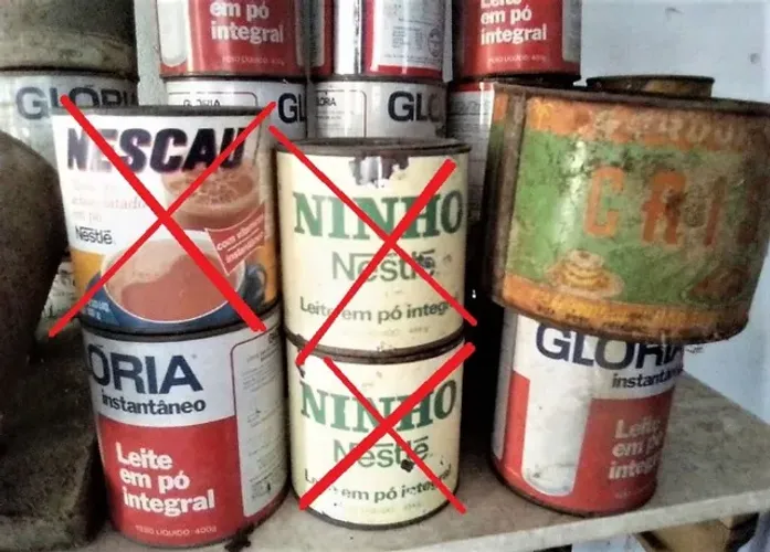 Antigas embalagens diversas - Nescau, Glória, Ninho etc...( colecionador, e cenográfico)